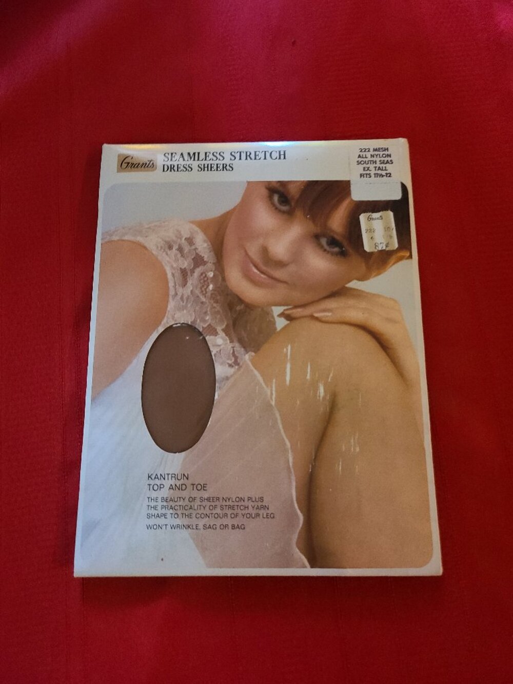 VTG New Grants Kantrun Seamless Nylon Sheer Stockings 11.5-12 ISIS EX Tall Beige